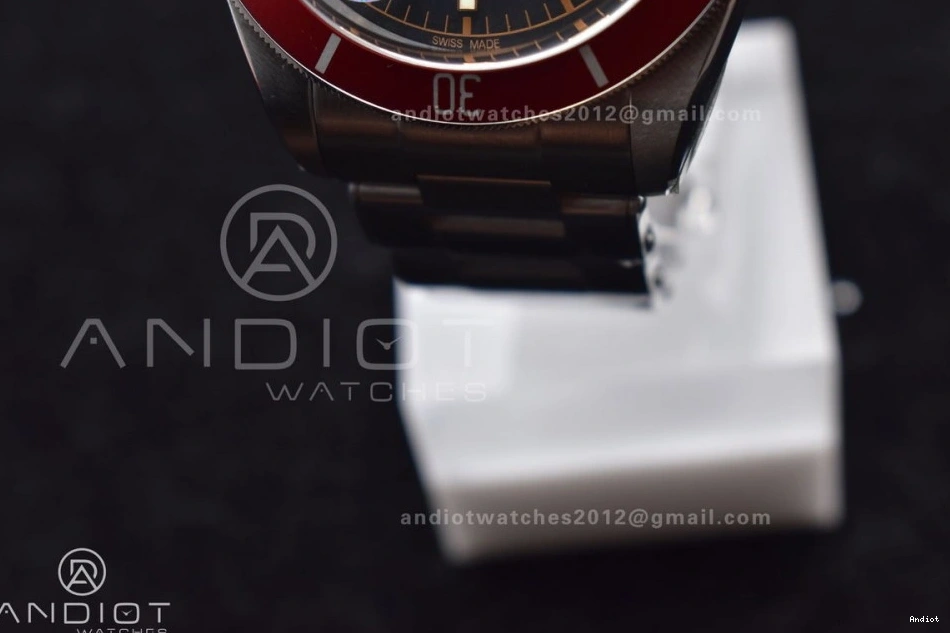 A2824 Best Bezel Red Edition 1:1 ZF SS Heritage Bay Bracelet Black on 0322